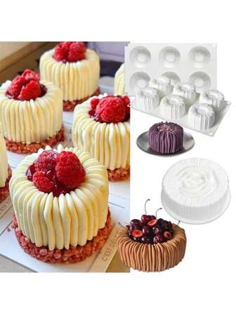 1 件装慕斯蛋糕模具，凹陷圆柱形巧克力硅胶烘焙模具，石膏装饰烘焙工具