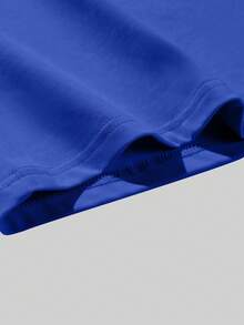 NEON DUSK Men's Cartoon Print Navy Blue T-Shirt - Royal Blue - View 4