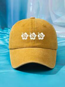 1pc Women's Outdoor Casual Fashionable Floral Print Adjustable Size Soft & Breathable Washable Baseball Cap, Multiple Colors Suitable For Daily Wear - One Size - View 12