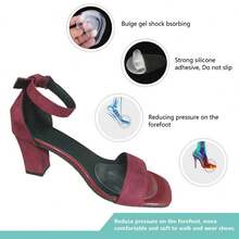 1-5 Pairs Reusable Women Metatarsal Pads, Fit For High Heels, Transparent One Size, Relieve Foot Pain