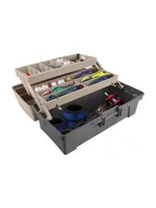Caja Vanity Para Pesca y Multiusos De Plástico 14 Pul Beige/cafe