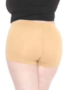 STRETCH IS COMFORT Women's And Plus Size Nylon Booty Shorts | Small - 3X - Baige - View 2