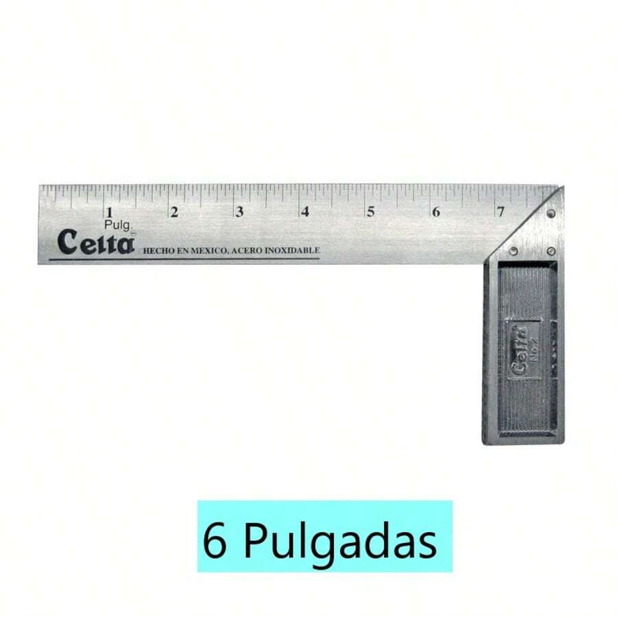 Escuadra Profesional Celta de Precisión | Herramienta de Medición para Carpintería y Construcción - Plateado - Ver 1