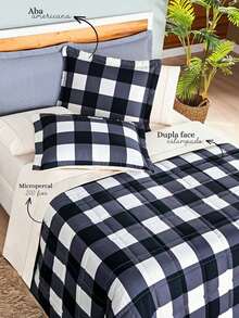 Bedspread 3 Pieces King\Queen\Double\Single Double Sided 200 Thread Count Percale Austin Quilted - Sweet Vitta Black - View 1