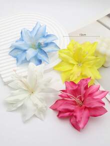 1pc 13cm Large Fabric Artificial Flower Hair Clip, Bohemian Style Side Bangs Hairpin, Beach Vacation & Daily Wear Accessory - Multicolor - View 5