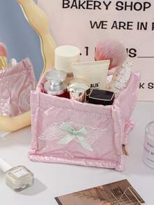 1 Piece Pink Bow Design Storage Basket,Desktop Clutter Storage Basket, Tabletop Miscellaneous Storage Basket, Lipstick Makeup Brush & Skincare Product Storage Basket, Waterproof Cosmetic Storage Basket,For Brushes And Skin Care Products Storage And Organization,Desktop Decor, Makeup Organizer Rack,Plastic Basket,Toy Basket,House Decor,Table Decor,Home Decor Items,Room Decor,Bedroom Decor,Gifts - Multicolor - View 10