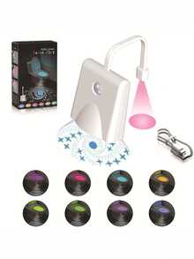 1/2pcs RGB Motion Sensor Toilet Light, LED Toilet Projector Light, USB Rechargeable Night Light, Color Changing Toilet Night Light - LED Bathroom Accessories For Home Bathroom Decoration - White - View 3