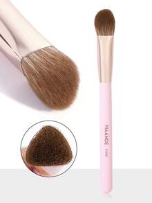 MAANGE 1pc Pointed Round Triangle Brush, Protable Smudge Cosmetic Brush Makeup Brush With Foundation Brush Blush Brush Loose Powder Brush Contour Brush Highlighter Brush Makeup Tools Gift For Women & Girl Travel Makeup Brush - 淺粉色 - 查看 5