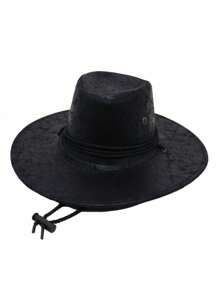 1 pièce Chapeau de cowboy occidental vintage, fabriqué en matériau PU doux, convient pour les costumes unisexes, l'usage quotidien, les voyages, les célébrations, la protection solaire et l'usage extérieur