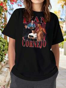 Women's Ivan Cornejo Vintage Collage T-Shirt Fashion Unique Graphic Tees - Black - View 1