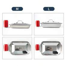 Stainless Steel Baking Pan Set With Lid - Non-Stick, Dual Handle, Versatile For Desserts, Bread, BBQ & More - Heat Resistant, Easy Clean, Rectangular, Baking Trays, Seafood Trays, Dinner Plates - Multicolor - View 9