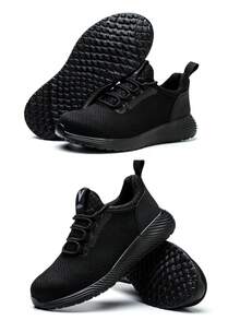 UMBURLLY 男式钢头安全鞋，防砸防刺穿透气轻便工作鞋，工业建筑男式安全鞋，纯色