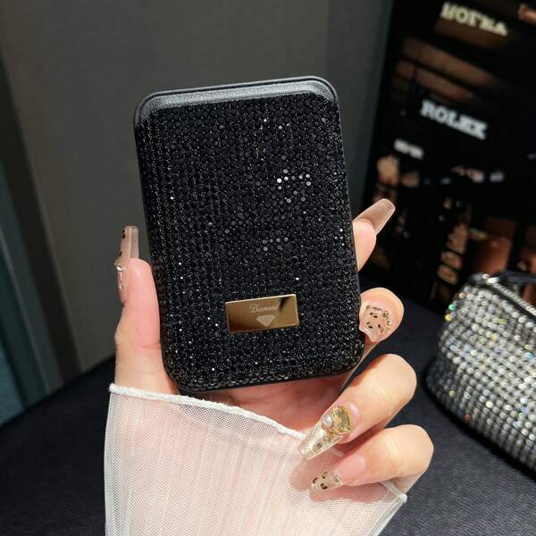 Sparkling Rhinestone Credit Card Holder With Magnetic Mount Compatible With Iphone 12/13/14/15/16 Pro Max Stylish Accessory For Fashionable Women For Women Wallet Mini Wallet Purse Wallet Magsafe Wallet Card Wallet