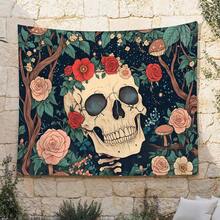 1pc Skull Pattern Decorative Tapestry, Wall Hanging For Room Decor, Home Decoration - Multicolor - View 1