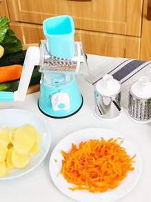 Cheese Grater, Kitchen Mandolin Vegetable Slicing Machine, With 7.62cm Replaceable Blades, Easy-To-Clean Rotary Fruit Grater Slicing Machine, Potato, Carrot, Nut Grinder