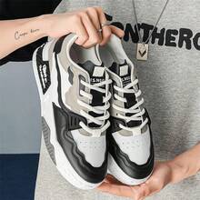 1 Pair Men's Casual Waterproof Lace-Up Letter Print PU Low-Top Outdoor Sports Skateboard Shoes