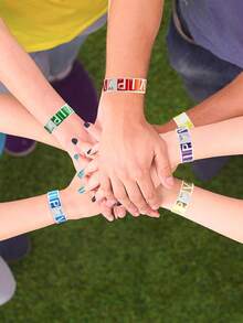 100pcs/Set Multicolor Waterproof Paper VIP Event Wristbands For Events Nightclubs Identification Wristbands Waterparks Parties Festivals Concerts Fairs - Multicolor - View 2