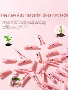 100pcs - 3.5cm Mini Size - Baby Shower Clothespins Pink Mini Clothespins 1.4 Inch (Approx 3.6cm) For Party Decorations, Gender Reveal Parties, Photo Clips (Pink) - Pink - View 5