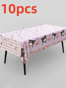 Sanrio 1/10pcs Sanrio Cute Cartoon Simple Highly Attractive Style Portable Attractive Series Tablecloth For Birthday Parties Home Use Party Decoration