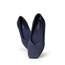 Women's Square Toe Chunky Heels Pumps Comfortable Knitted Closed Toe Fashionable Elegant Casual Holiday Work Dress Shoes - 藏蓝色 - 查看 5