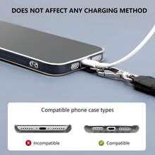 10 Pack Phone Tether Tab, Phone Strap Replacement Part For Cell Phone, Lanyard Patch (Black X10) - Black - View 4