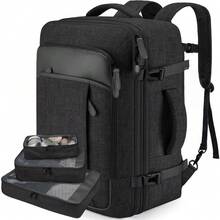 Avion, Mochila de Viaje Grandes  Cubos de Embalaje, Mochila de Viajera Resistente al Agua para Avion, Maleta de Viaje para Hombres y Mujeres - Negro - Ver 1