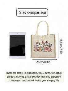 This "Best Grandma Ever" Tote Bag Is The Perfect Gift For The Special Grandma In Your Life! Featuring A Fun And Heartfelt Print, This Bag Makes An Ideal Present From Nieces, Nephews, Or Family Friends, Whether For Birthdays, Mother's Day, Or Just Because.,Back To School - Beige - View 5