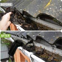 1PC Gutter Cleaning Brush Roofing Tool With 7Pcs Telescopic Extension Pole (280cm), Telescopic Gutter Cleaner, Gutter Cleaning Tool With Brush Heads For Removing Leafy Debris - 280cm - View 7
