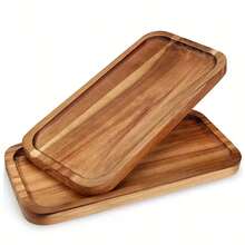 1pc Rectangular Sandalwood Tray, Candle Holder, Small Storage Tray, Suitable For Breakfast, Cake, Dinner, Sushi, Snacks And Fruits, Home Decor And Kitchen Storage, Perfect For Christmas And Thanksgiving - Brown - View 7