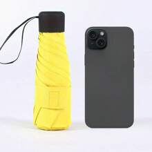Travel Umbrella, Compact And Lightweight, 6 Ribs Reinforced, Foldable, Manual Open, UV Protection, Fashionable, Casual, Cute, Pongee (210T) Umbrella Cloth, Iron Umbrella Handle And Ribs