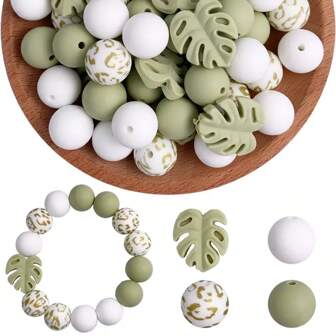 25/30/33/34pcs Silicone Bead Set, Suitable For DIY Jewelry Making - Focus Beads For Pens, Necklaces And Keychains - Craft Gift Bead Set, Suitable For Jewelry Making Spacer Beads