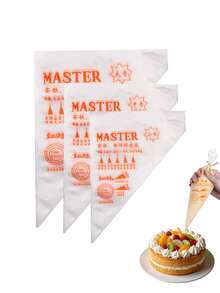 30/100pcs Transparent Cream Piping Bags, Disposable Pastry Bags, Cake Decoration Bags, Suitable For DIY Making Cake, Macarons, Cookies, Pastries Decorations - Piping Bag - View 1