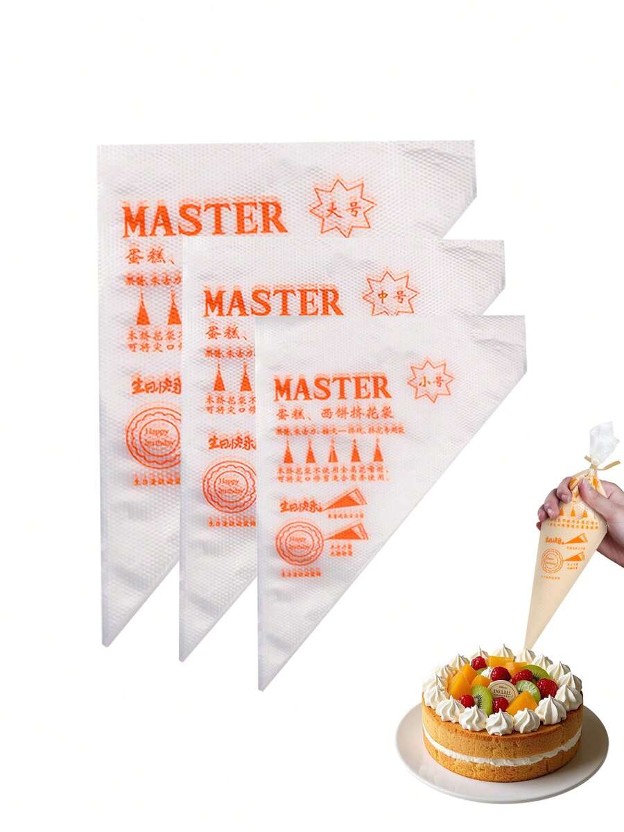 30/100pcs Transparent Cream Piping Bags, Disposable Pastry Bags, Cake Decoration Bags, Suitable For DIY Making Cake, Macarons, Cookies, Pastries Decorations - Piping Bag - View 1