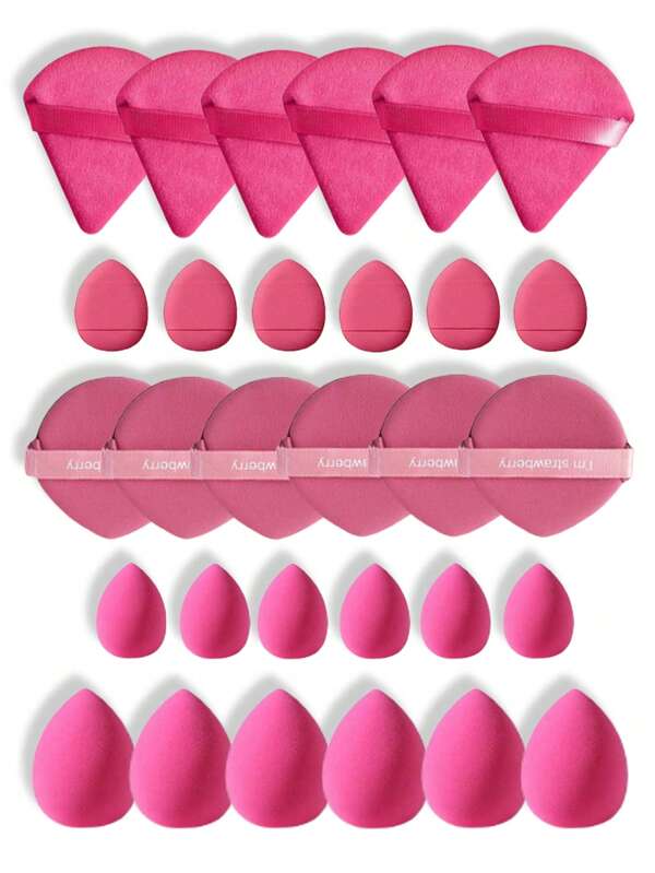 30pcs Makeup Powder Puff Set, Wet And Dry Foundation Makeup Tools, Women's Beauty Tools, Foundation Blending Beauty Sponge, Multi-Function Makeup Sponge Set