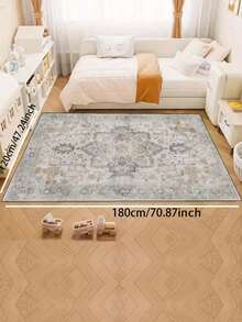 复古欧洲波西米亚东方水晶天鹅绒地毯，全面覆盖升级面料和材料，精致清晰的装饰地毯，适用于卧室、客厅、更衣室、育儿室和多功能室，易于清洁的家用装饰地毯，异国情调的复古风格