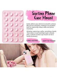 5 件双面硅胶吸盘手机支架 - 用于自拍和视频拍摄，抓握力强，兼容 和 Android - 粘性硅胶支架，适合淋浴使用，非常适合视频录制和摄影，兼容 、Android 手机，生日礼物，家人，朋友手机支架，手机配件