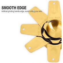 Juego de 13 piezas de tazas y cucharas de medir, de acero inoxidable 18/8 de alta calidad con mango ergonómico y conector de anillo, en color plateado - Oro - Ver 2