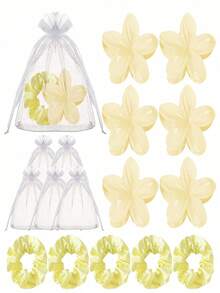 3 件/15 件/套新娘送礼会礼物、伴娘发带求婚礼物，包括花爪夹、缎面发带、欧根纱袋，适用于婚礼、求婚、生日、单身派对和周年纪念礼物 - 彩色 - 查看 8