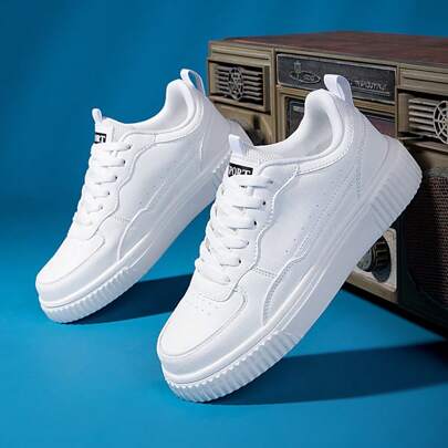 Unisex 36-45 Casual Shoes, Women's Leisure Shoes & Men's Athletic Shoes, Lace-Up Soft Bottom Flat Comfortable Men's Shoes, Lightweight Low-Top Daily Shoes, Color Block Round Toe Lace-Up Skate Shoes, Men's Casual Trainers