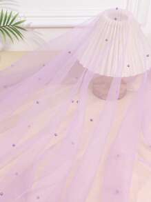 1pc Pearl Mesh Table Runner,Pearl Table Runner: Wedding Veil, Dessert Table Cover, Bohemian Style, Sheer Chiffon, Pearl Lace, Party Decoration Tablecloth ,Pearl Table Runner, Wedding Arch Decor Table Wire, Bridal Shower Decoration Fabric, Romantic Pearl Lace Tablecloth For Event Embroidery, Clear Wrinkle-Proof White Dessert Tablecloth, Chiffon Tulle White