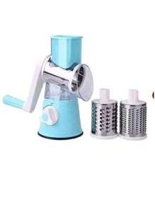 Cheese Grater, Kitchen Mandolin Vegetable Slicing Machine, With 7.62cm Replaceable Blades, Easy-To-Clean Rotary Fruit Grater Slicing Machine, Potato, Carrot, Nut Grinder