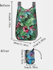 1个轻便户外可折叠背包，新款透气防水便携旅行运动折叠包，多功能徒步旅行背包