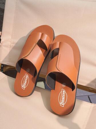 Men's Summer Casual Sandals, Outdoor Non-Slip Wear-Resistant EVA Sole Flip Flops, High-End Brand Simple & Fashionable Indoor Home Slippers