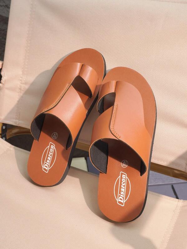 Men's Summer Casual Sandals, Outdoor Non-Slip Wear-Resistant EVA Sole Flip Flops, High-End Brand Simple & Fashionable Indoor Home Slippers