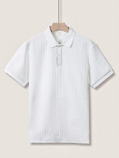 1pc Men's Fashion Casual Business Polo Shirt , High-End Plain Jacquard Collar T-Shirt , Essential Golf & Polo , Breathable Warm , Indoor Gatherings And Outdoor Sports , Staple Wardrobe Leisure & Vacation Style , Middle East Ramadan Elements , 's Day , St. Patrick's Day , Carnival , Mother's Day , Suitable For Spring, Summer, Autumn And Winter