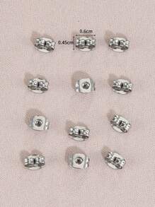 100 pezzi di orecchini in acciaio inossidabile, mono-orecchini, accessori fai da te per gioielli (argento)