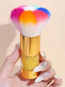 1 pieza Brocha grande y suave de colores, brocha para rubor, brocha de maquillaje multifuncional para polvos faciales y arte de uñas, brocha todo en uno, gran regalo, brocha para base, brocha para corrector, brocha para rubor, brocha para contorno, brocha para rubor, brocha para bronceador, brocha para polvos, brocha para base, brocha para rubor, obsequios - Multicolor - Ver 6