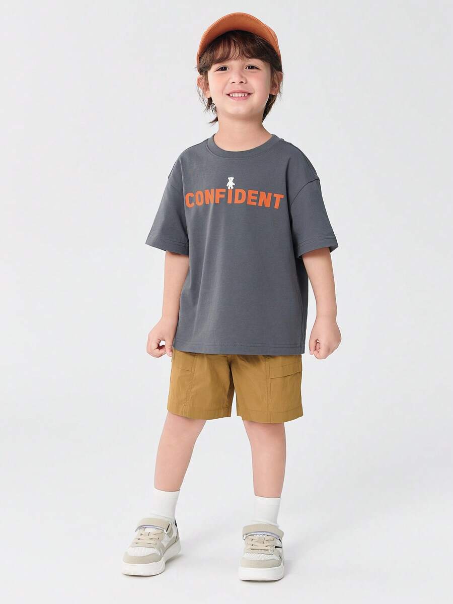 Balabala Kids' Short-Sleeve Quick-Dry T-Shirt, Lightweight Wear - Cold Gray - View 1