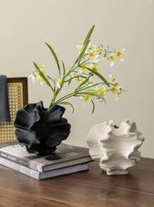 1pc White Ceramic Vase Flower Vase For Pampas Grass, Modern Large Coral Vase For Home Decor, Nordic Boho Vase For Centerpieces, Wedding, Dinner Table, Living Room