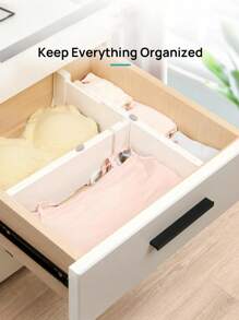 3pcs Dresser Drawer Storage Box, Plastic Drawer Divider For Dressers, Baby Clothes, Kitchen And Office Storage